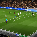 **Epic FC Online Goal Replay Montage:** A dynamic, action-packed scene showcasing multiple highlight-reel goals from FC Online. Include visual effects like slow-motion, motion blur, and scoreboards. The overall feel should be energetic and exciting, suitable for a YouTube highlight video.