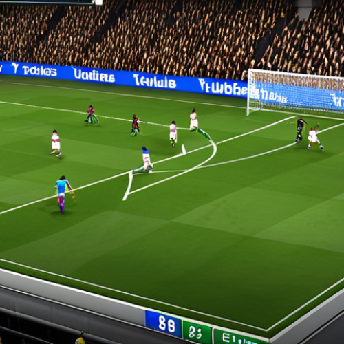 Home 11 **Epic FC Online Goal Replay Montage:** A dynamic, action-packed scene showcasing multiple highlight-reel goals from FC Online. Include visual effects like slow-motion, motion blur, and scoreboards. The overall feel should be energetic and exciting, suitable for a YouTube highlight video.