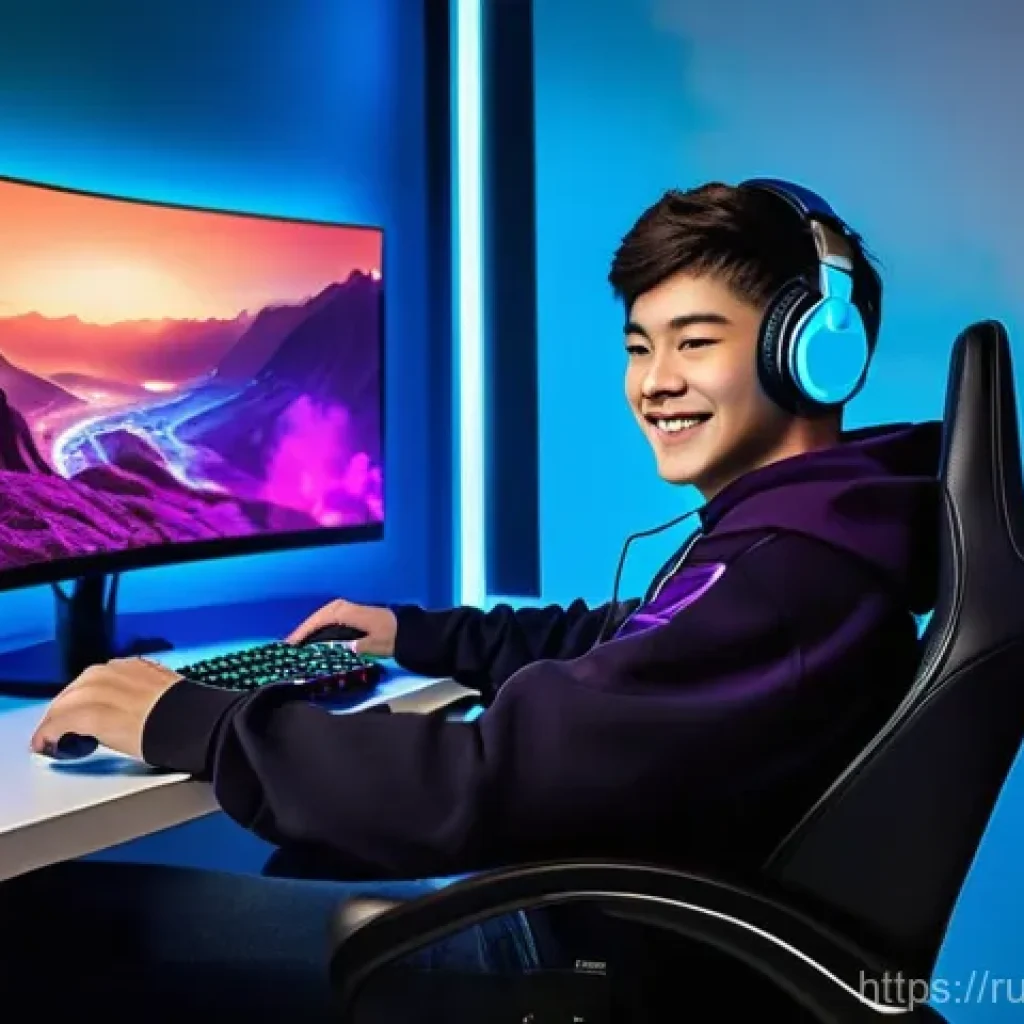 FC온라인 레벨 보상 획득법 - **A Vibrant Gaming Victory:**
    A male teenager, around 17 years old, with short, styled hair, sit...